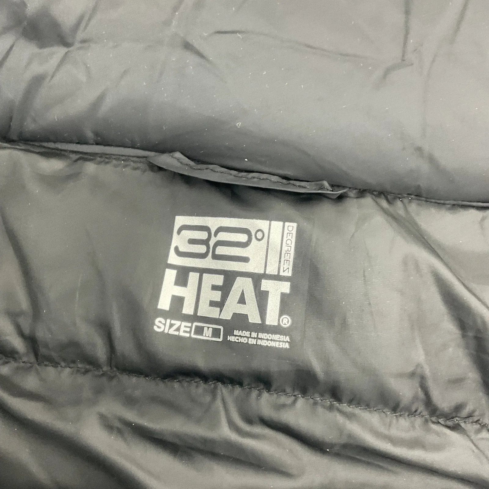 32 Degree Heat Black Full Zip Quilted Vest Women's Medium Preowned