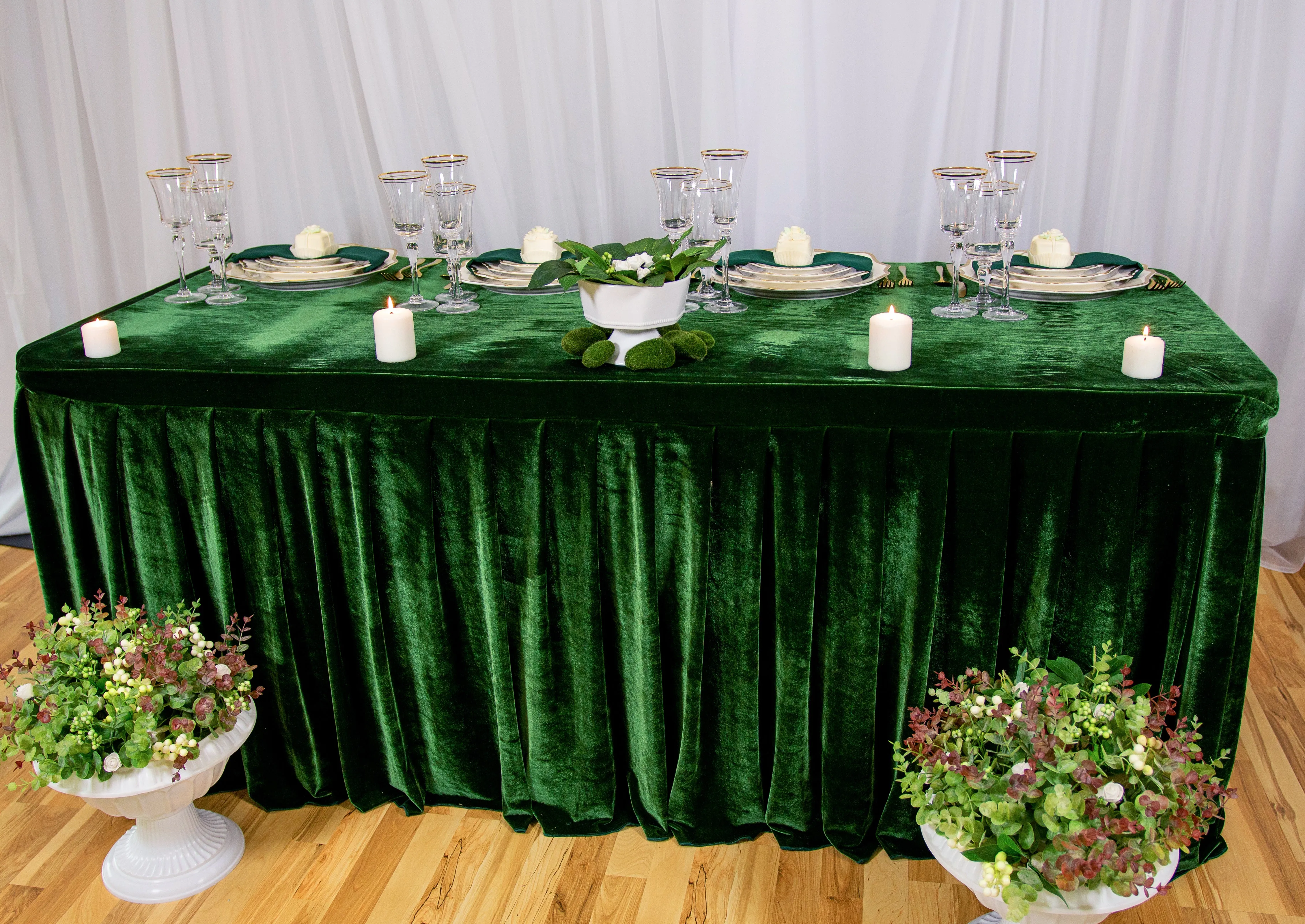 6 ft. Fitted Velvet Table Skirt (7 Colors)