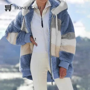 Contrasting Plush Padded Coat