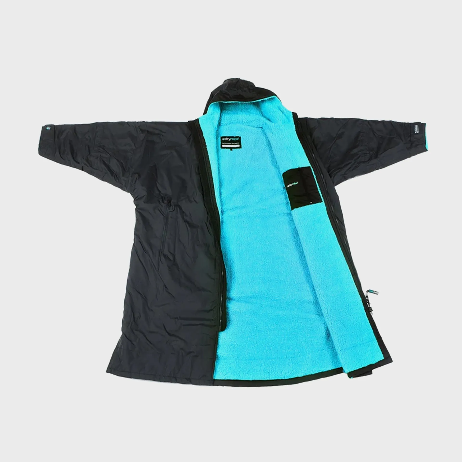 Dryrobe Advance Adults Long Sleeve Dryrobe - Black/Blue