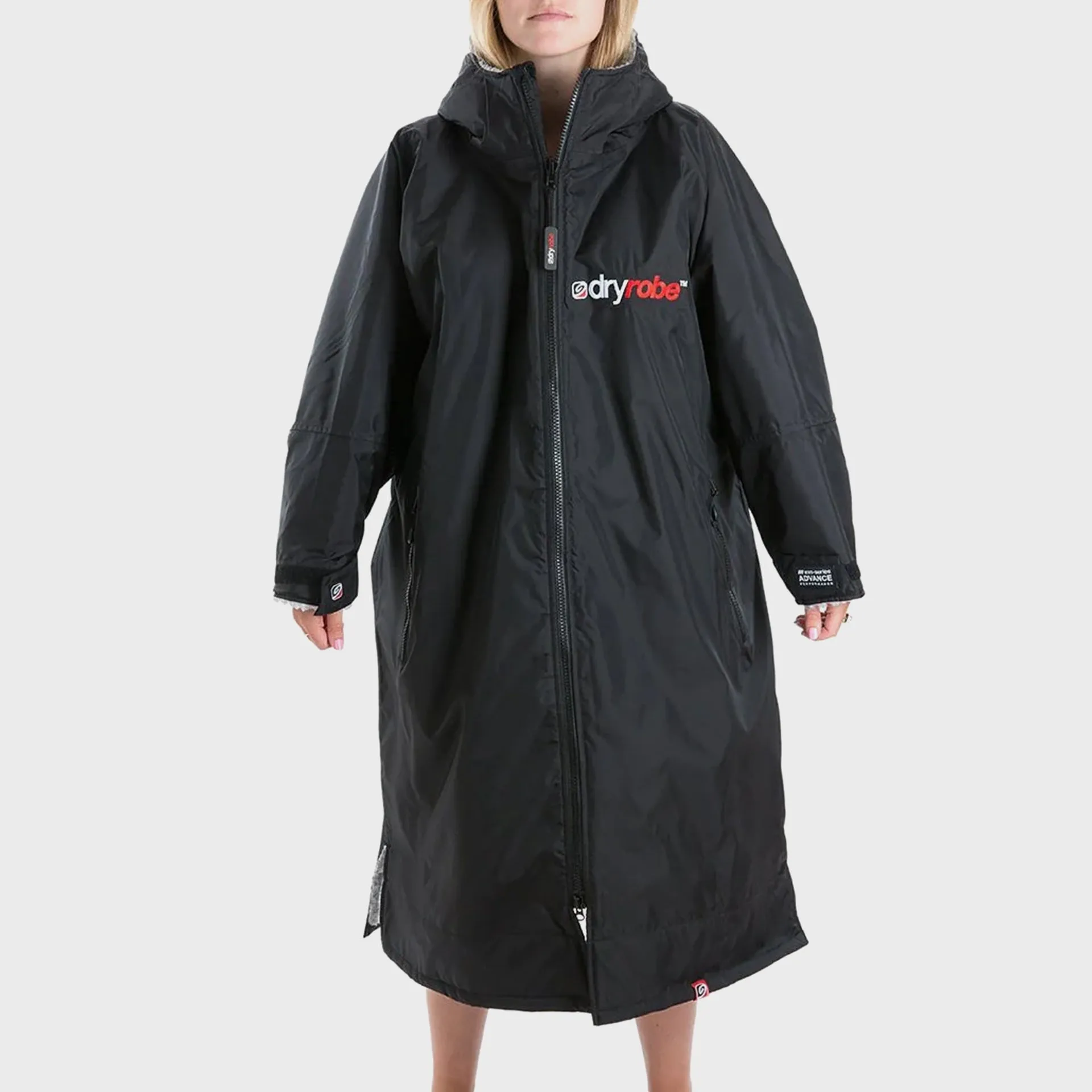 Dryrobe Advance Adults Long Sleeve Dryrobe - Black/Grey