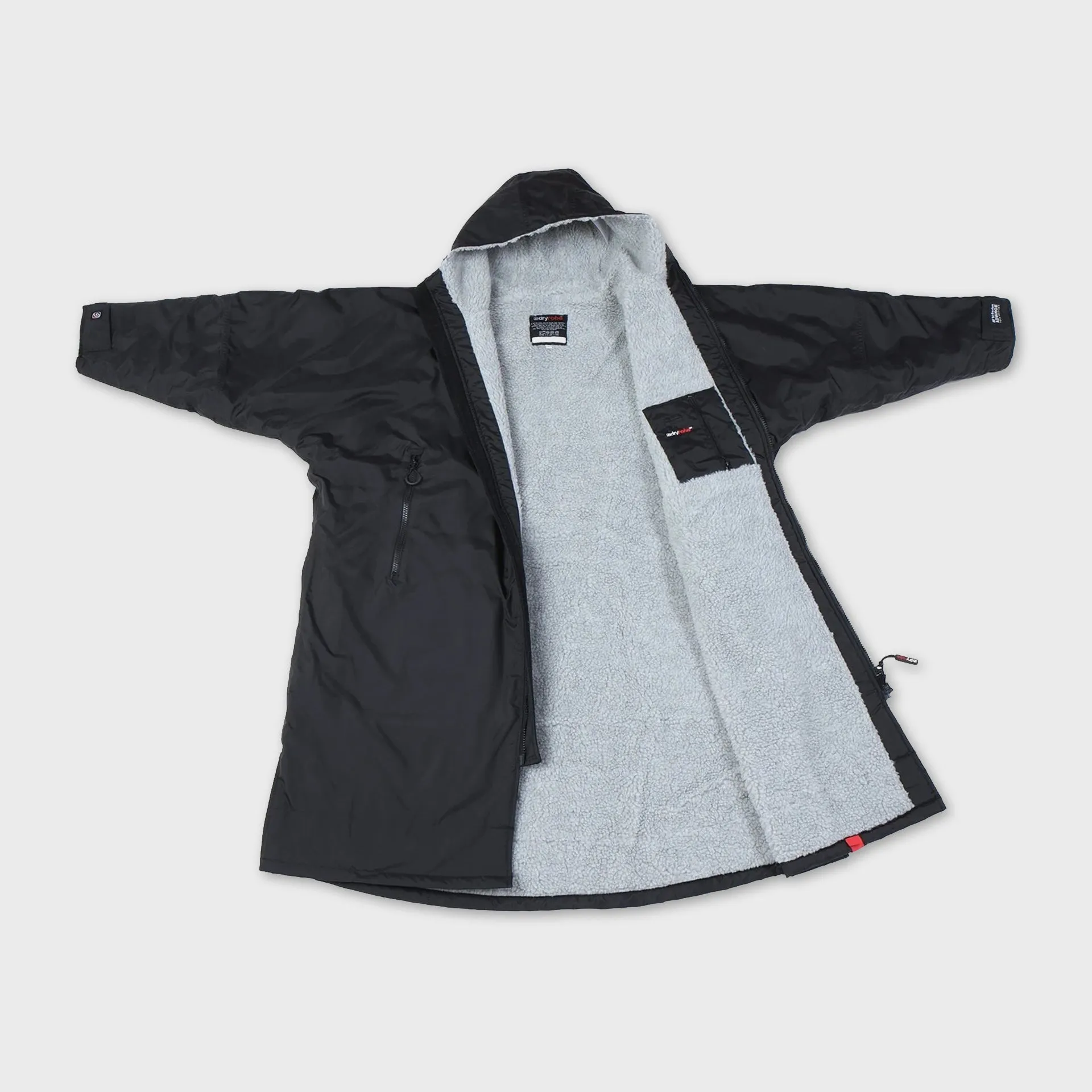 Dryrobe Advance Adults Long Sleeve Dryrobe - Black/Grey