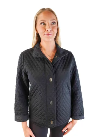 Gallery black quilted jacket (xs)