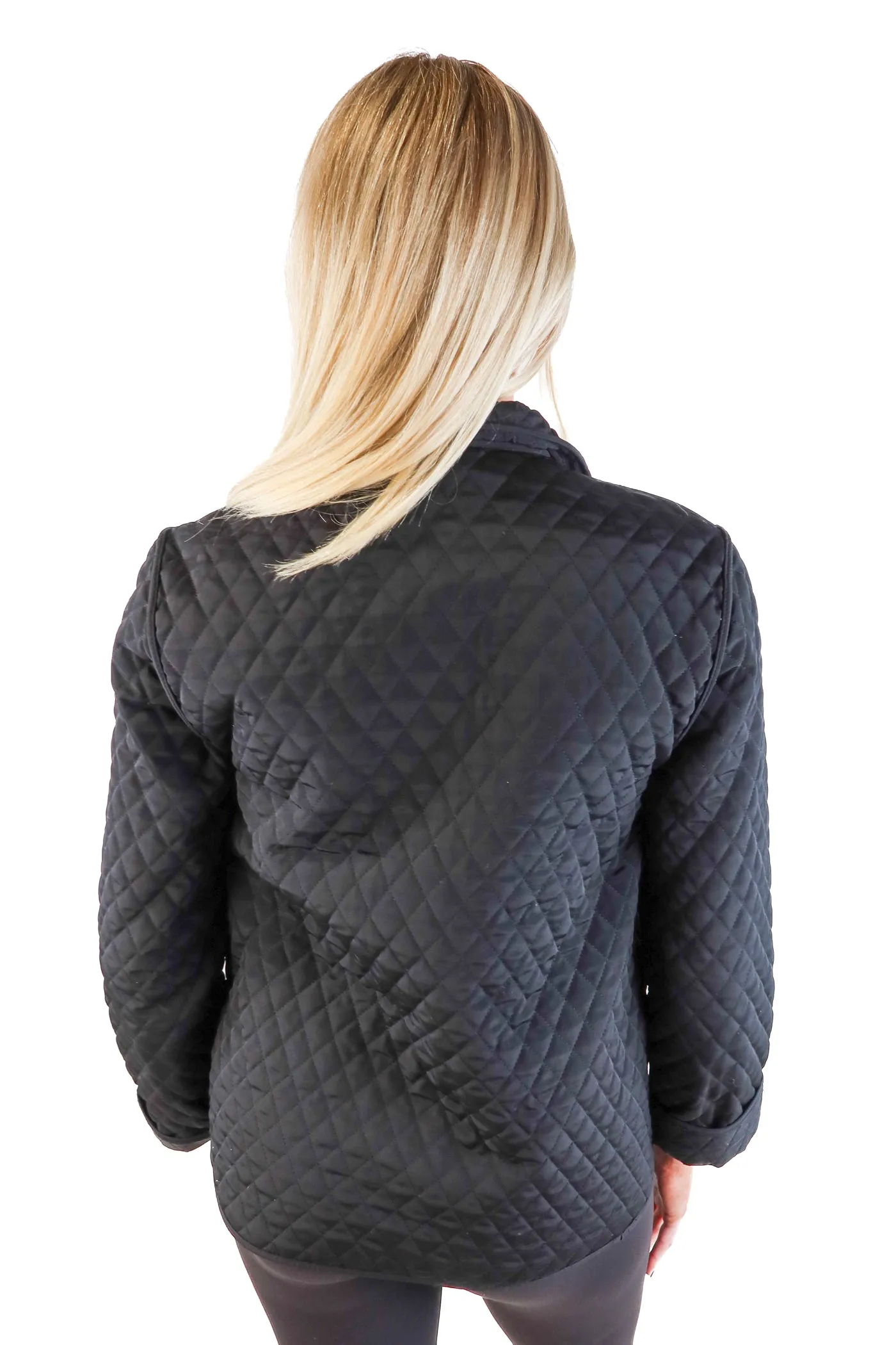 Gallery black quilted jacket (xs)