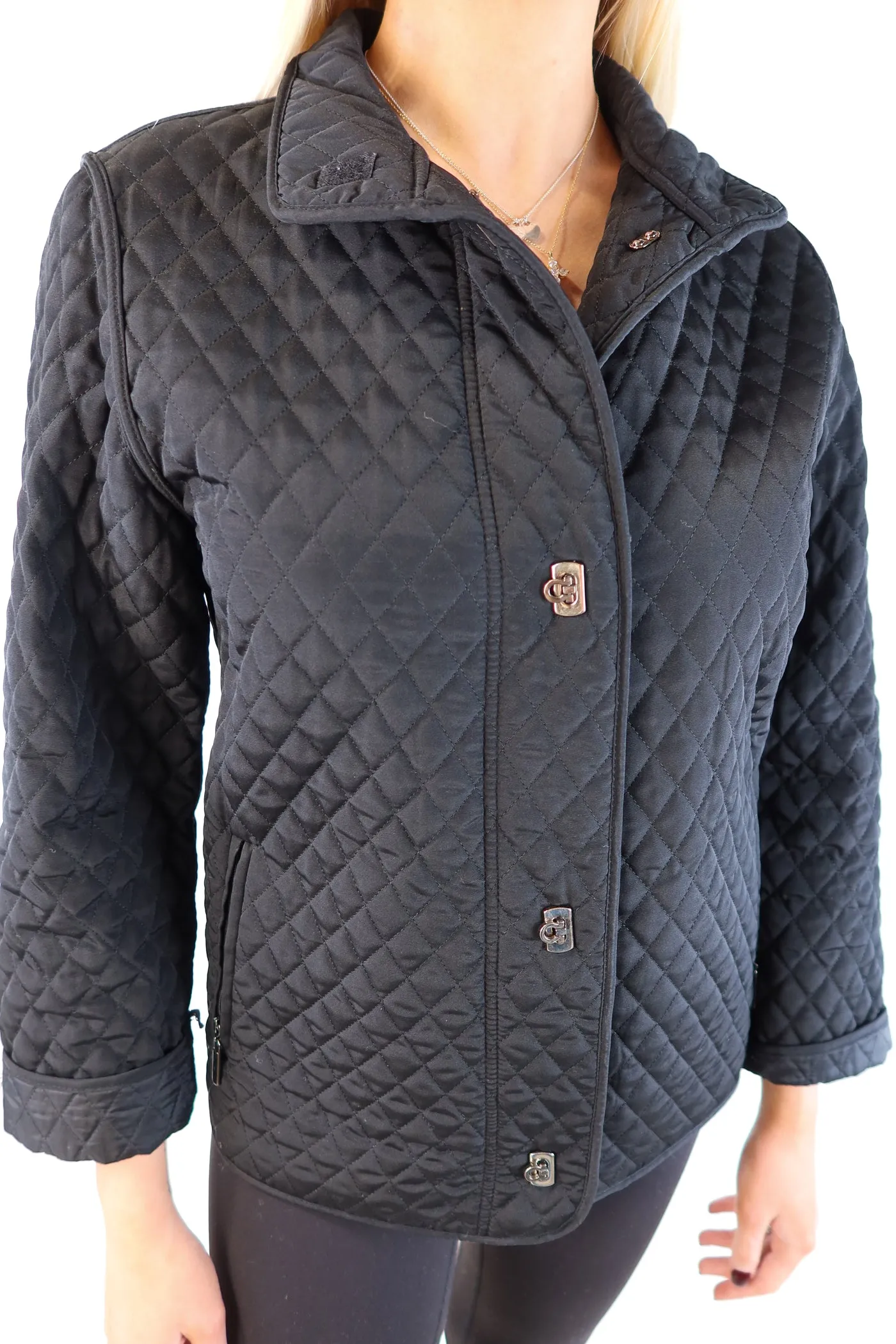 Gallery black quilted jacket (xs)
