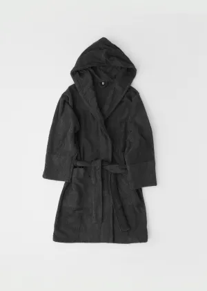 Hooded Bathrobe — Ash Black