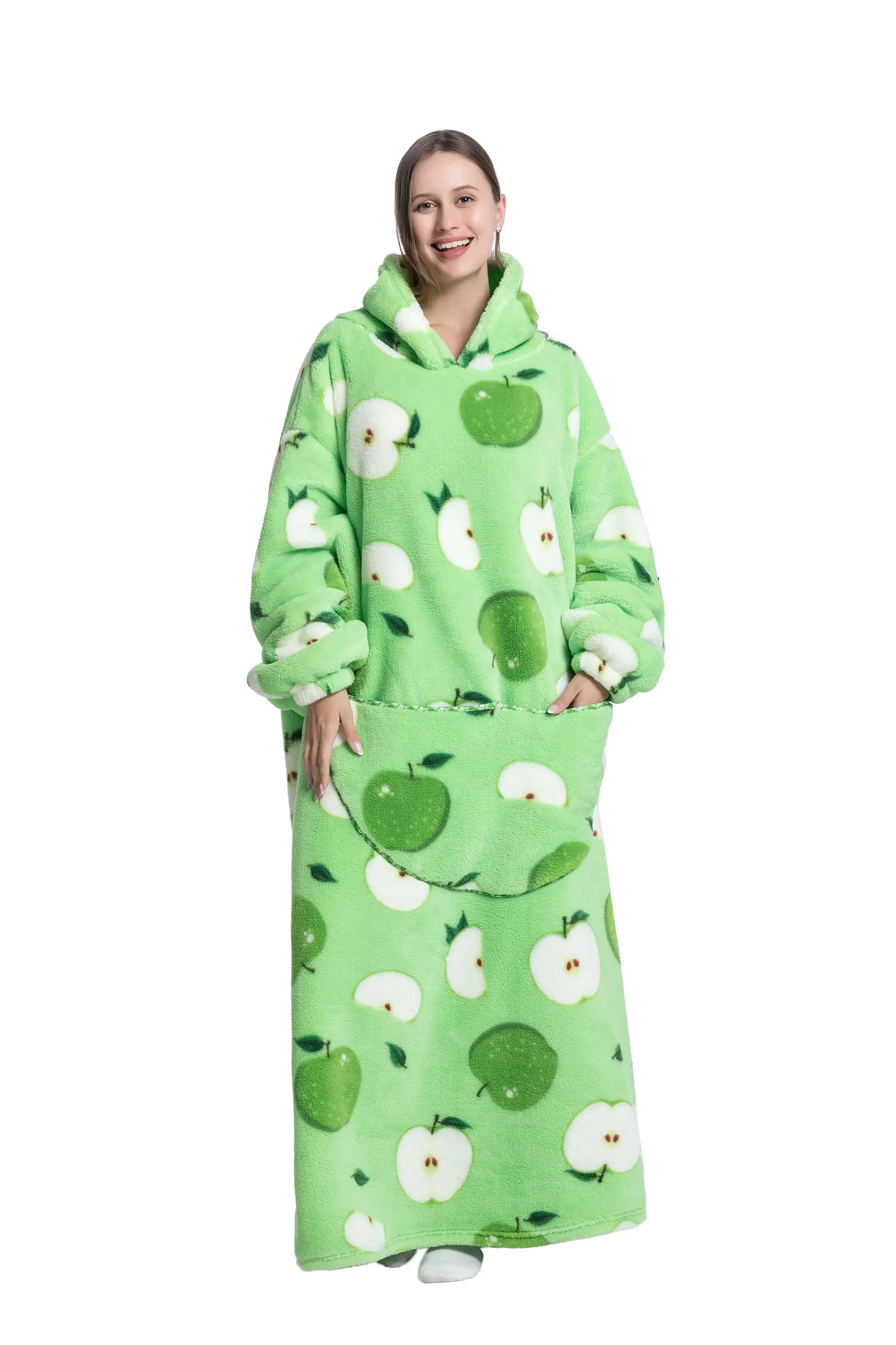 Lady Glams - New Oversized TV Wearable Blanket: Extra Long Warm Plush Fleece Winter Sherp Hoodie