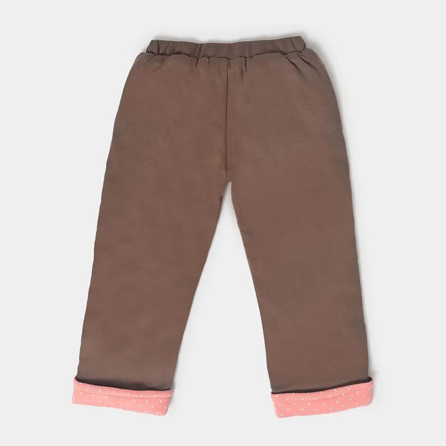 Misty Front Open Sweatshirt & Pajama Set Peach & Brown