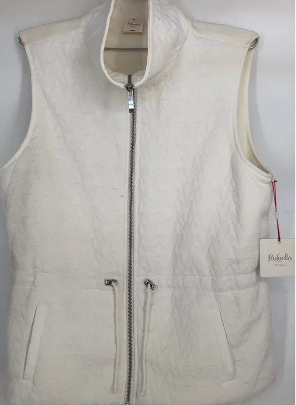 NWT Rafaella Women's Snow White Quilted Vest - Size Large