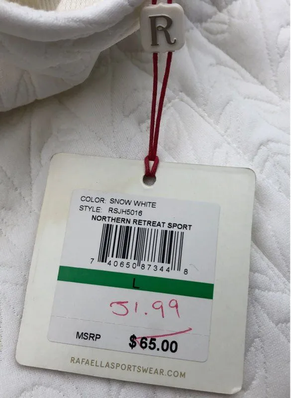 NWT Rafaella Women's Snow White Quilted Vest - Size Large