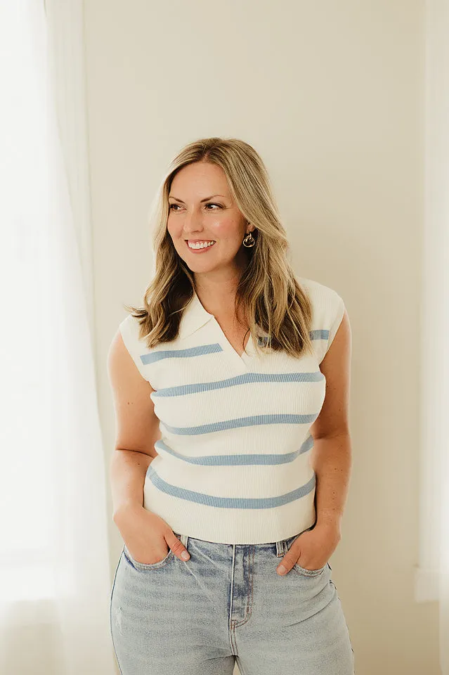 Striped Polo Vest
