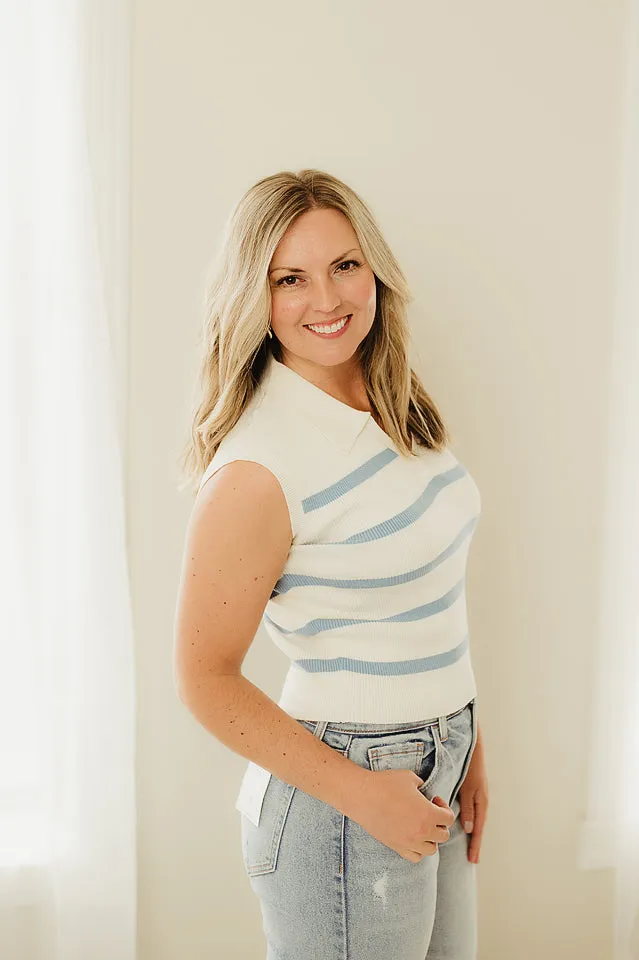 Striped Polo Vest