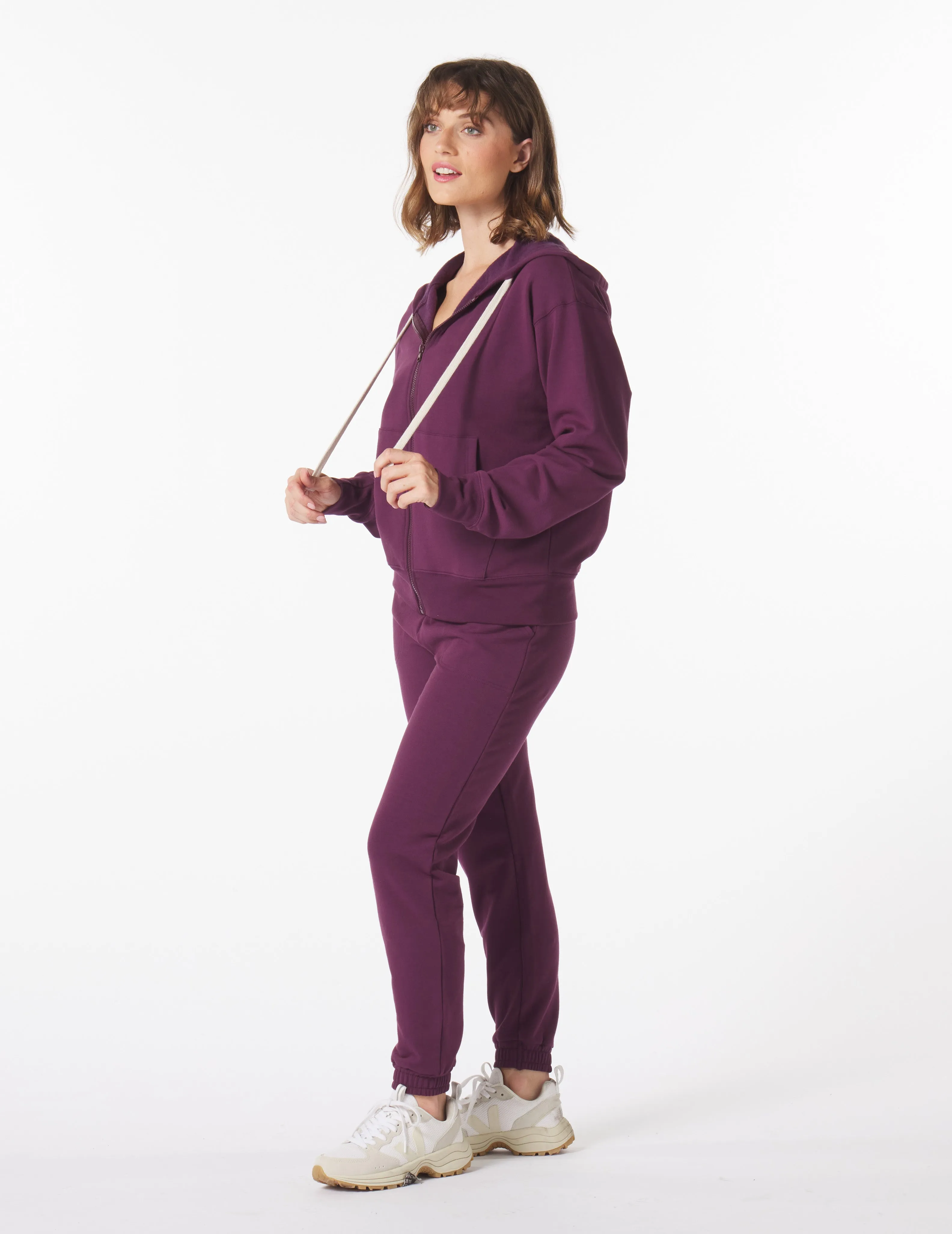 Vintage Oversized Zip Up: Mulberry