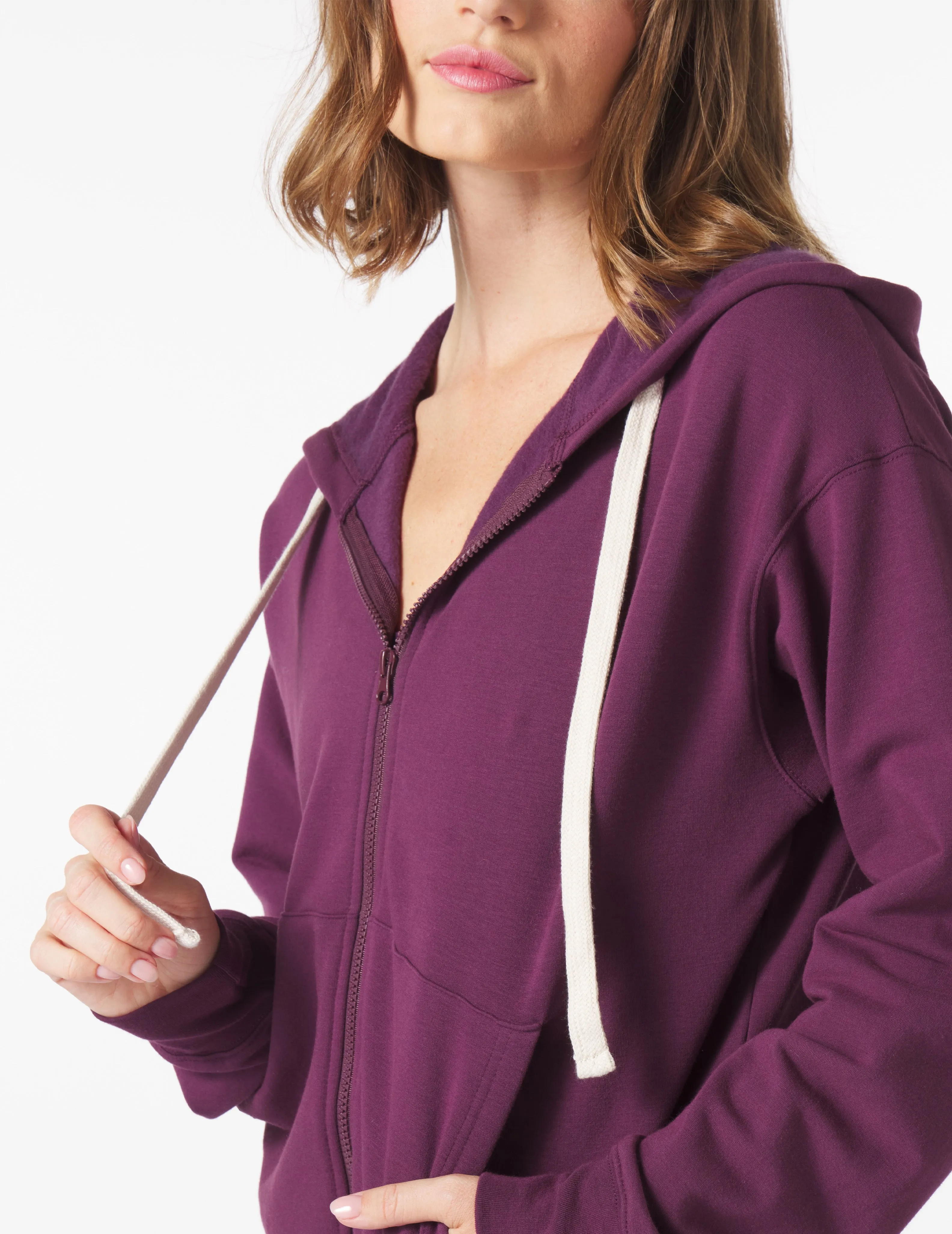 Vintage Oversized Zip Up: Mulberry